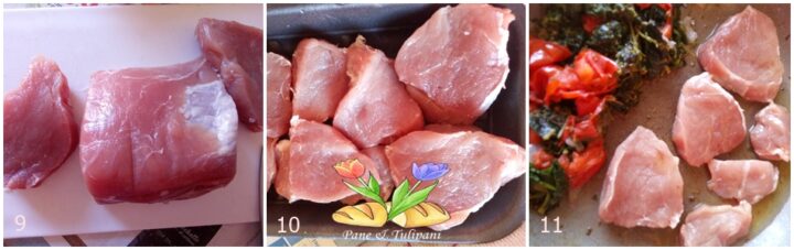 filetto di maiale con amaranto e pomodorini