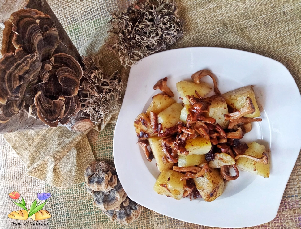 patate con finferli al vino bianco