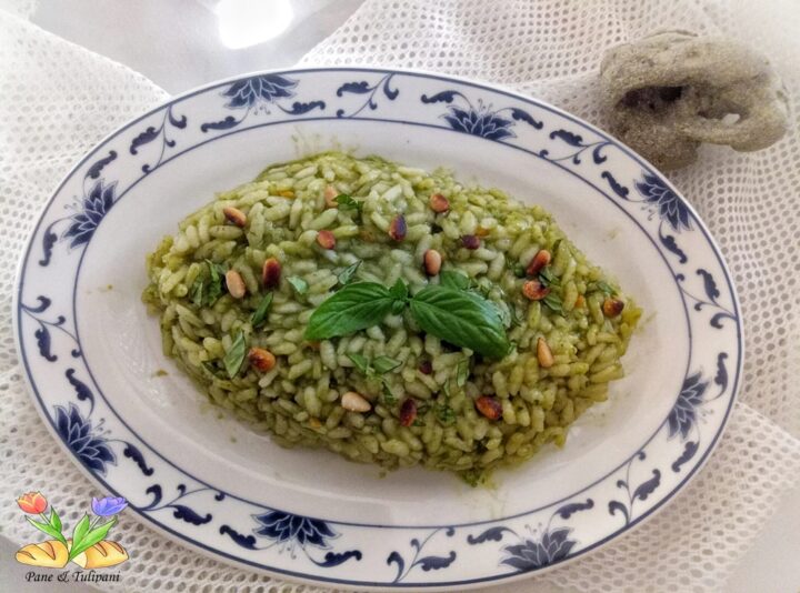 risotto con basilico e pinoli