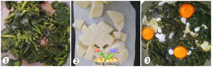 spinaci filanti con uova e mozzarella