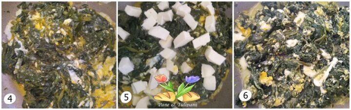 spinaci filanti con uova e mozzarella