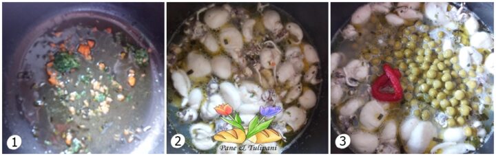 seppioline con piselli e pomodori ramati