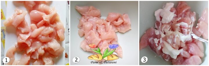 bocconcini di pollo con yogurt al curry