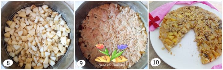 crumble con mela pera e frutta secca