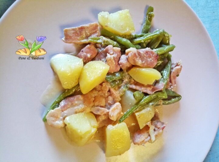 straccetti di pollo cremosi con fagiolini e patate