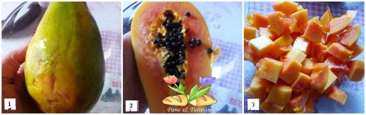 torta di avena con papaya e banane