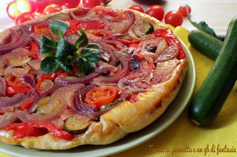 Pizza rovesciata con verdure