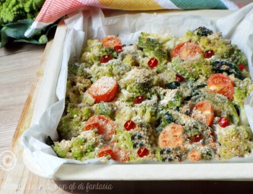 Broccoli gratinati aglio olio e peperoncino