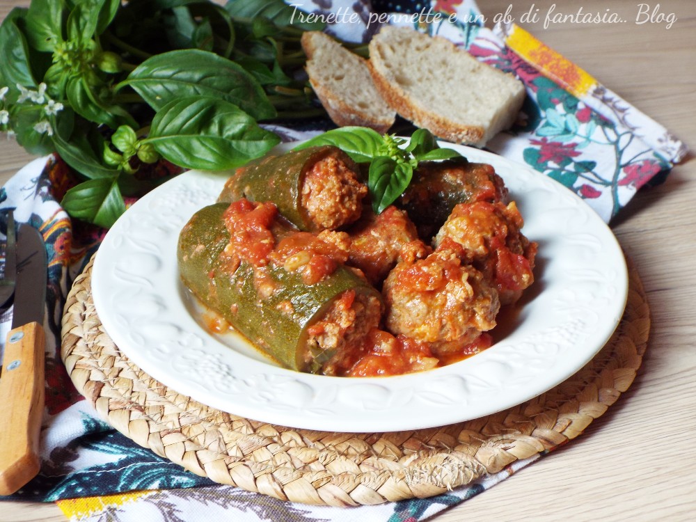 Zucchine ripiene di carne 