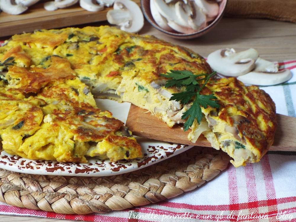 Frittata con funghi e stracchino