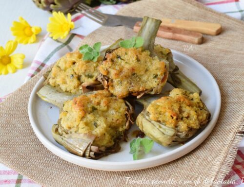 Carciofi ripieni ricetta della nonna con un ripieno di pane e aromi davvero speciale