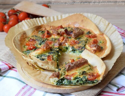Piadifrittata in friggitrice ad aria con broccoletti, pomodorini e formaggio – pronta in meno di 10 minuti!
