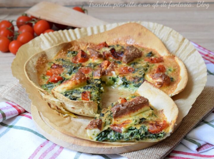 Piadifrittata in friggitrice ad aria con broccoletti, pomodorini e formaggio – pronta in meno di 10 minuti, se la provi la preparerai sempre, una ricetta pronta in meno di 10 minuti con una farcia davvero gustosa.